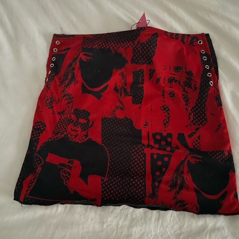 Red mini skirt